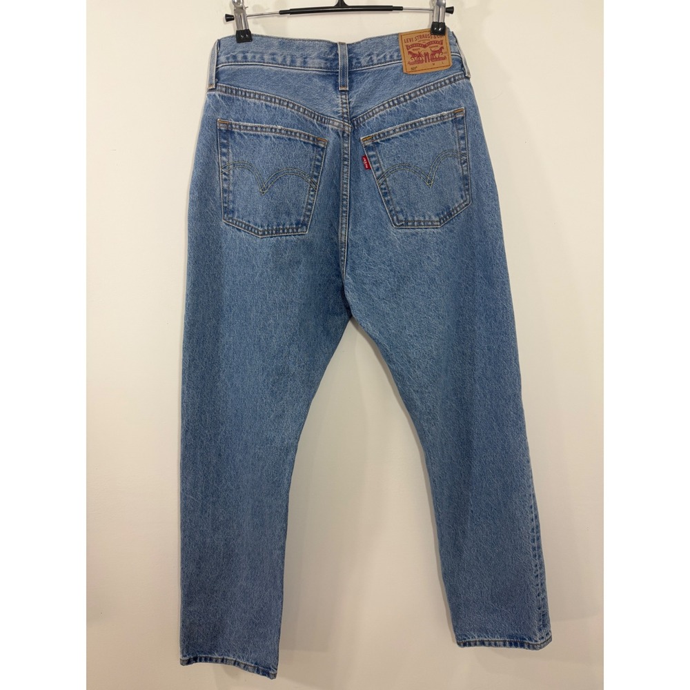 Levis 501 Original Distressed Light Wash Straight Leg Jeans W28 L28.5 12501-0493